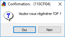 Demande de regénération de l'OF suite au déblocage 
 de la commande